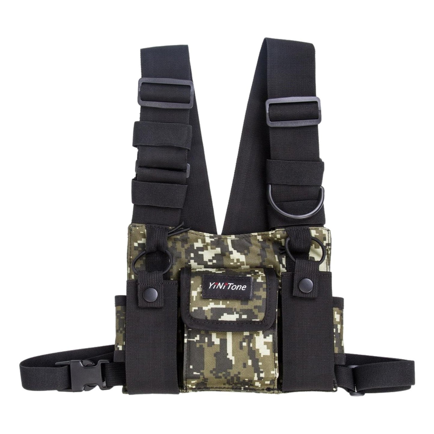 Radio Chest Harness Rig Holster Pack Universal for Camping Fishing Traveling Style D