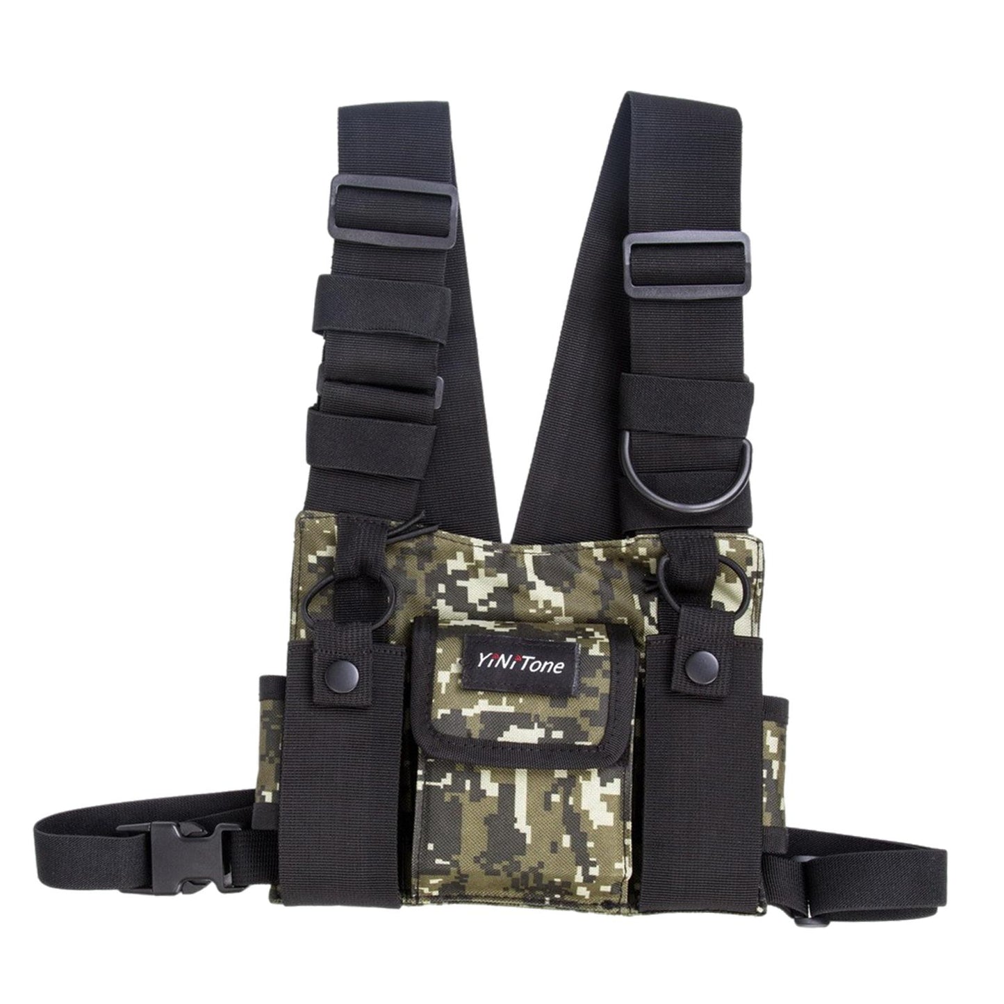 Radio Chest Harness Rig Holster Pack Universal for Camping Fishing Traveling Style D