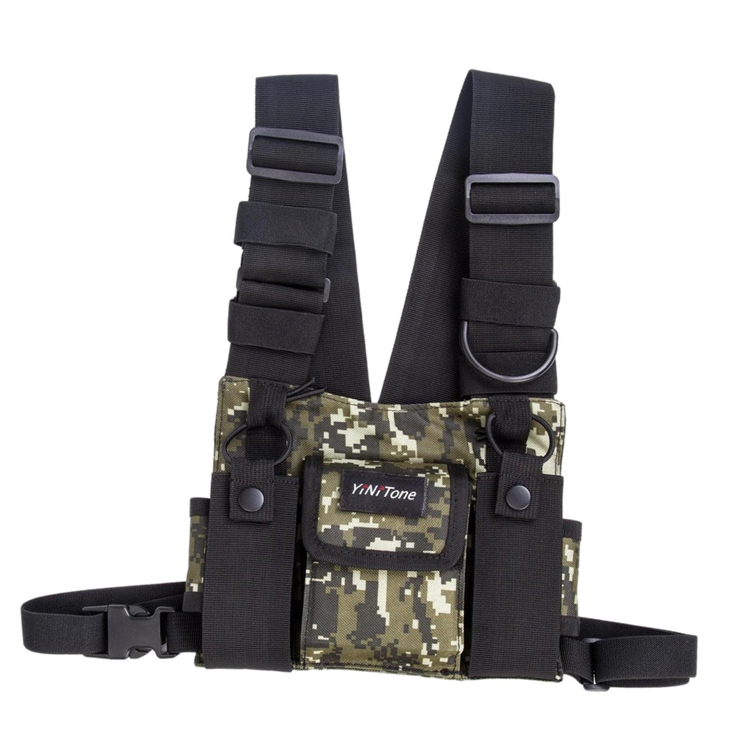 Radio Chest Harness Rig Holster Pack Universal for Camping Fishing Traveling Style D