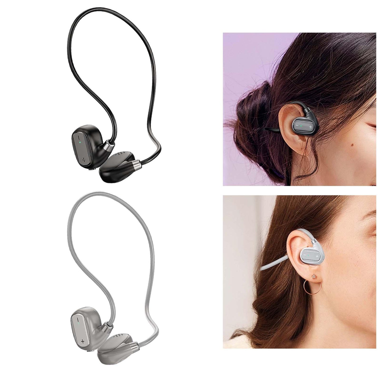 Open Ear Bluetooth Headphone Hands Free Headset for Gym Hiking Driving Black