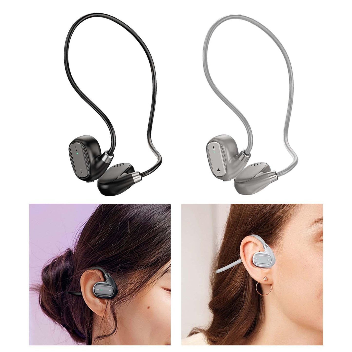 Open Ear Bluetooth Headphone Hands Free Headset for Gym Hiking Driving Black