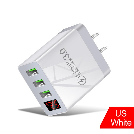 3 Port Charging Station Compact Fast Charger for Travel Charging US Standard Black
