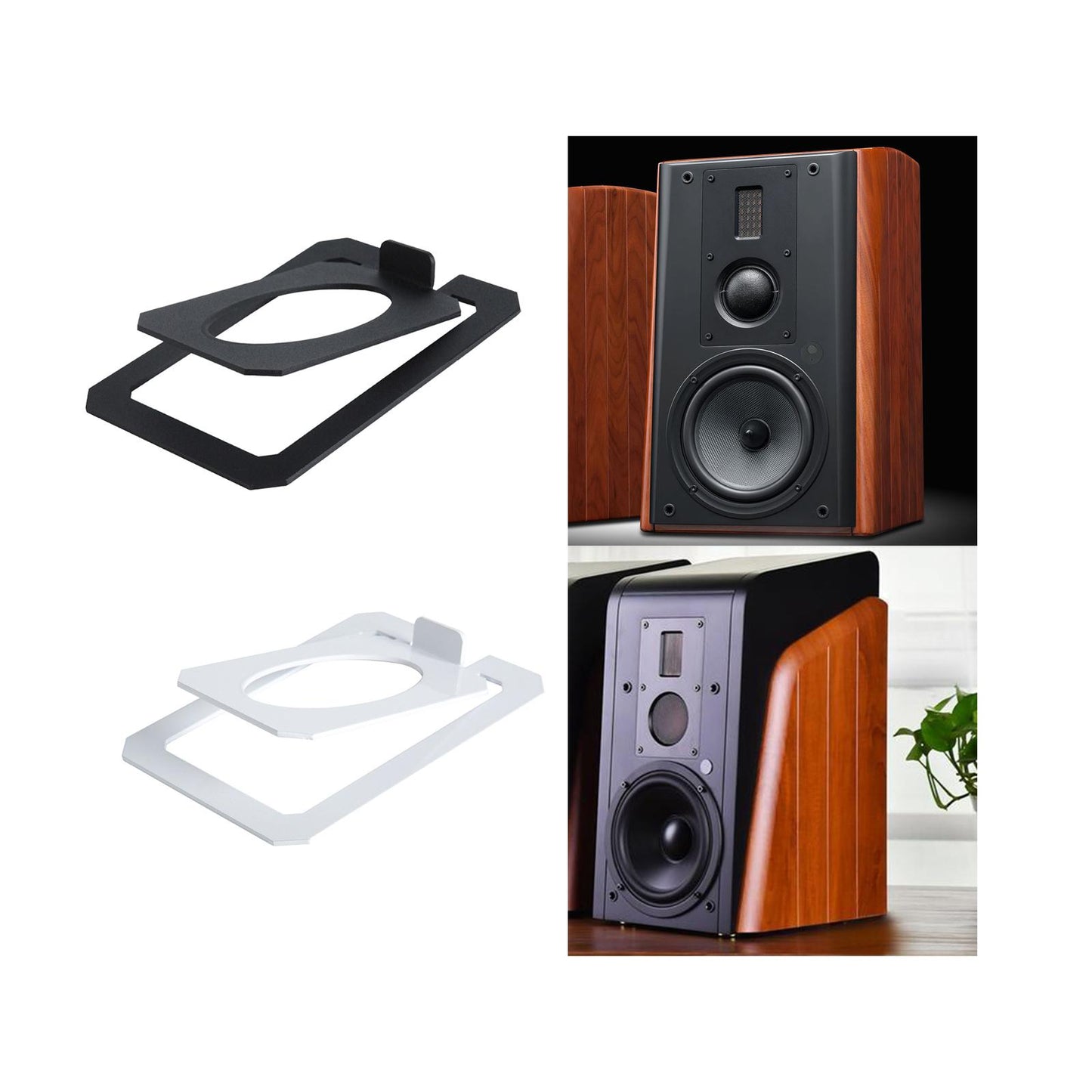 Desktop Speaker Stand Tilted External Riser for Bookshelf Computer Equipment black