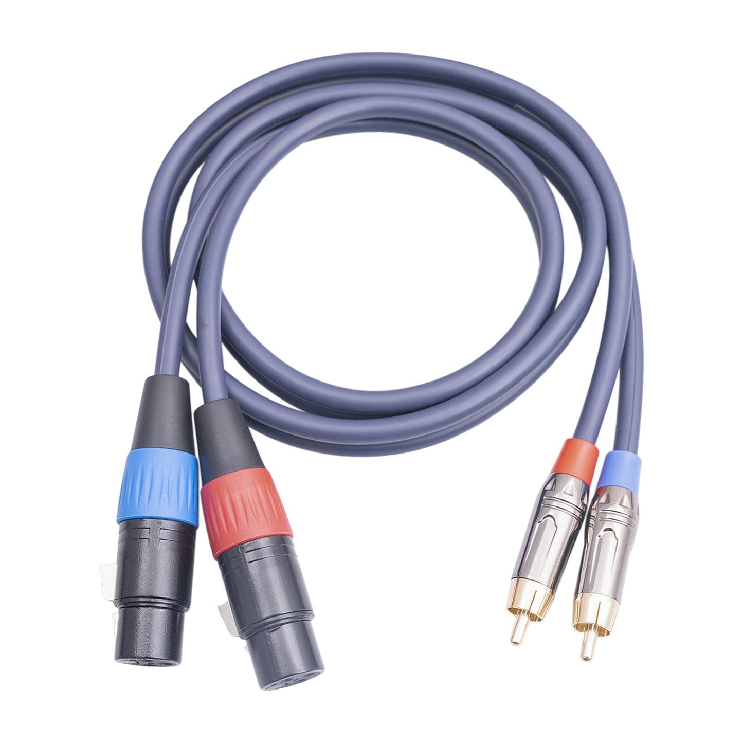 XLR to RCA Cable Audio Connection for Livestream Broadcast Mixers Amplifiers 2 Meters