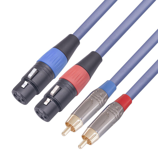 XLR to RCA Cable Audio Connection for Livestream Broadcast Mixers Amplifiers 3 Meters