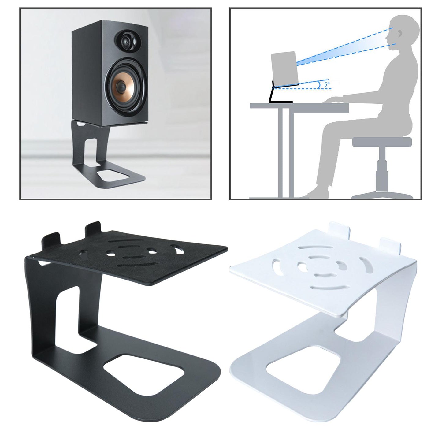 Desktop Speaker Stand Universal Speaker Rack for Home Table Recording Studio Black