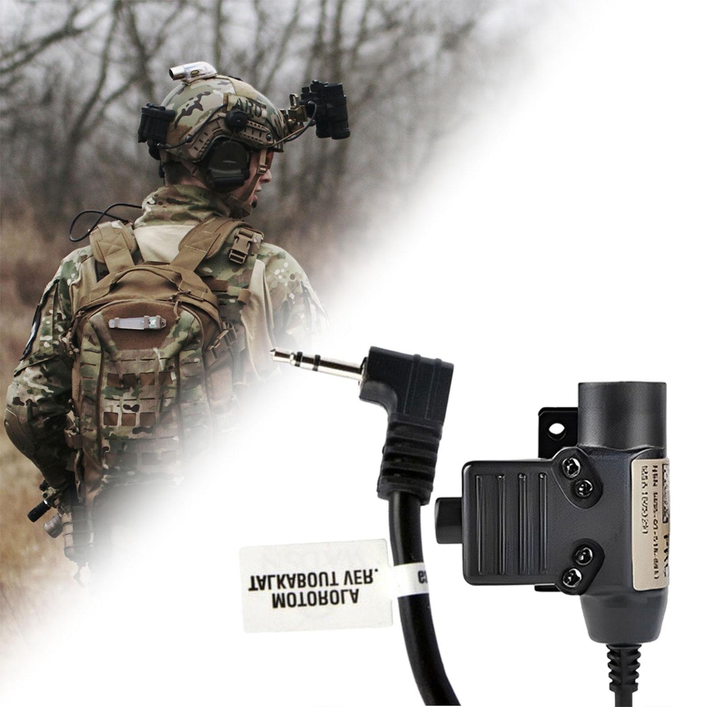 Military Plug Headset U94 PTT Durable Plug Accessory for Motorola Attachment M1