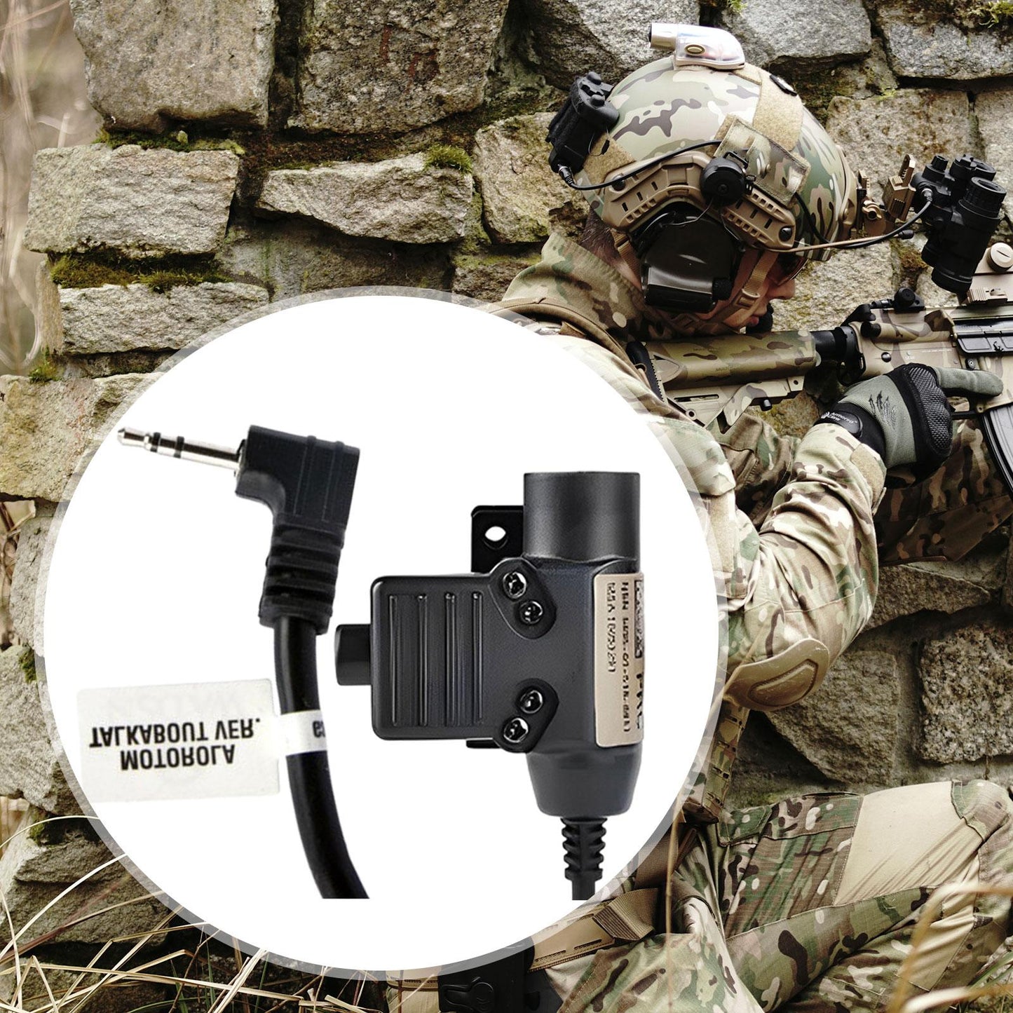 Military Plug Headset U94 PTT Durable Plug Accessory for Motorola Attachment M1