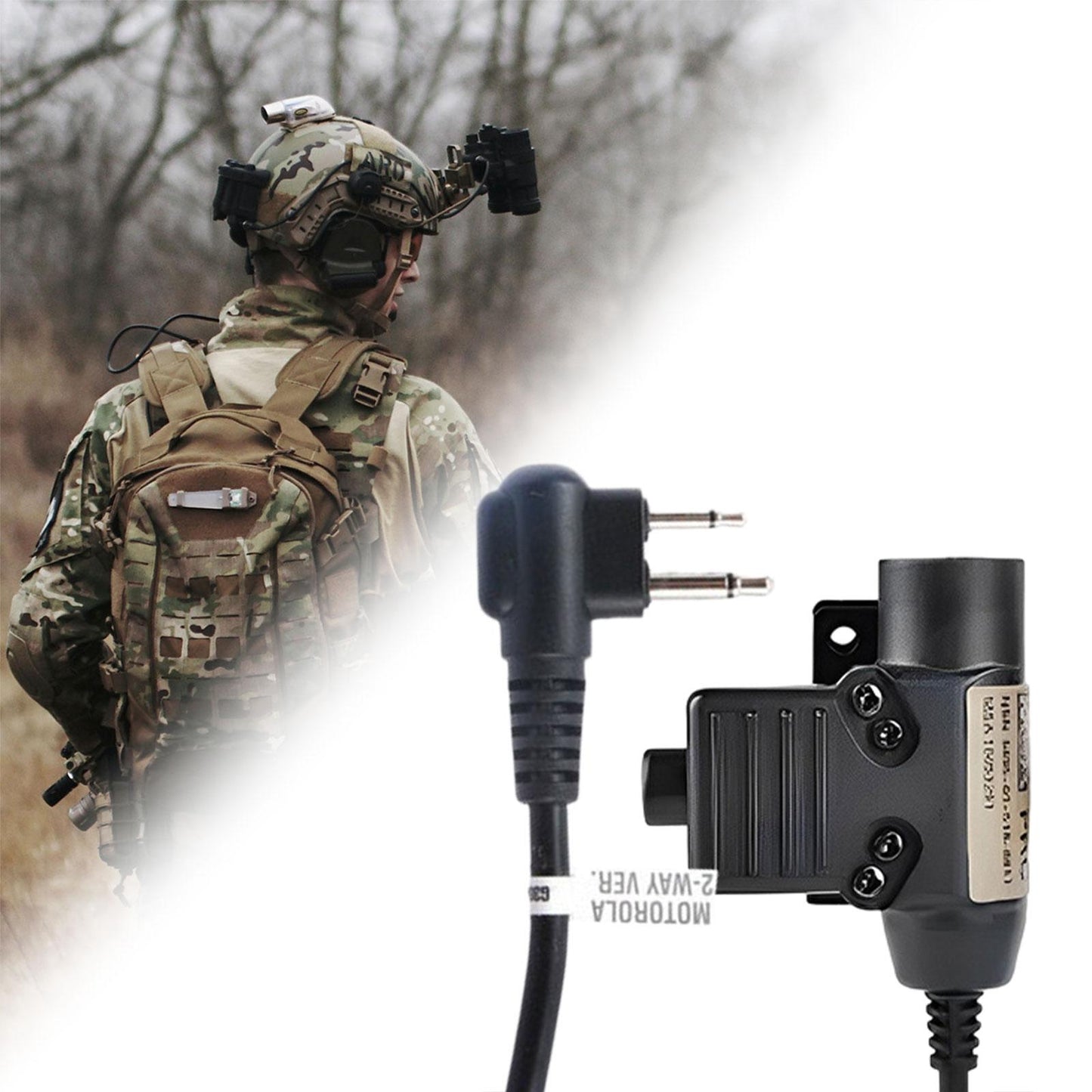 Military Plug Headset U94 PTT Durable Plug Accessory for Motorola Attachment M2