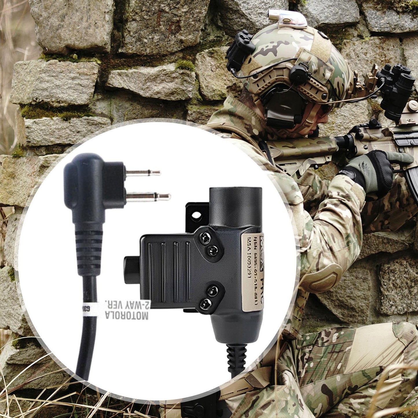 Military Plug Headset U94 PTT Durable Plug Accessory for Motorola Attachment M2