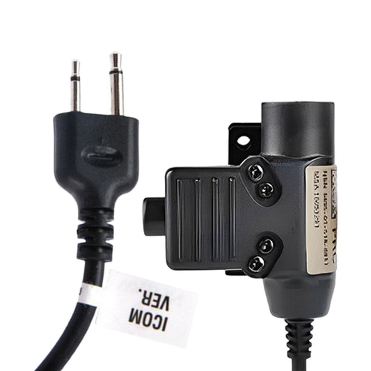 U94 PTT System Adapter 2 Pin Headset Walkie Talkie Connector for Icom Radio