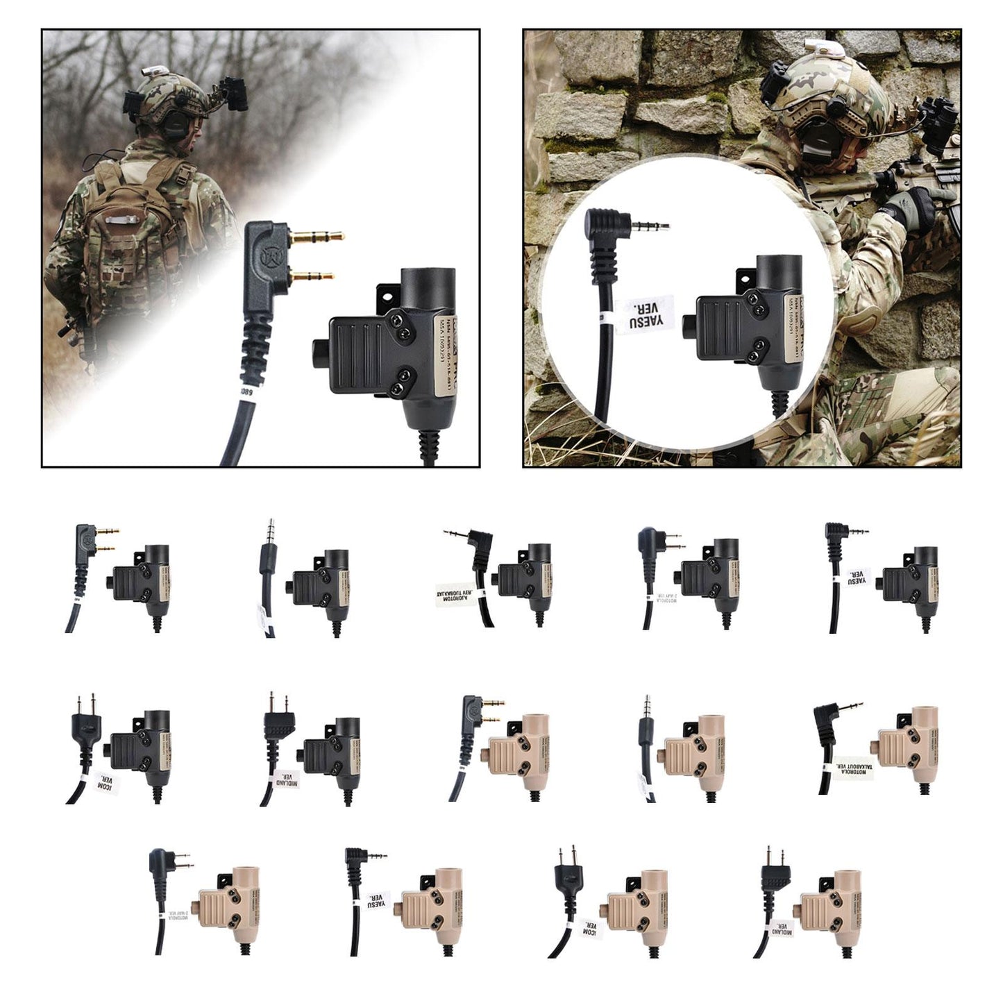 U94 PTT Headset Adapter High Performance Parts for Kenwood Interface Black