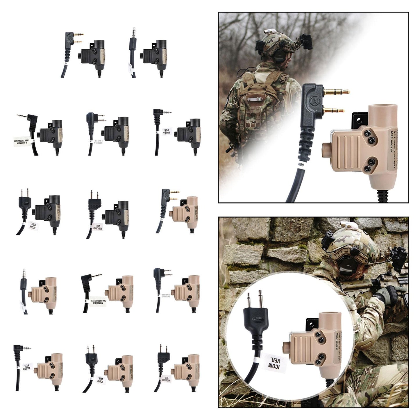 U94 PTT Headset Adapter High Performance Parts for Kenwood Interface Black