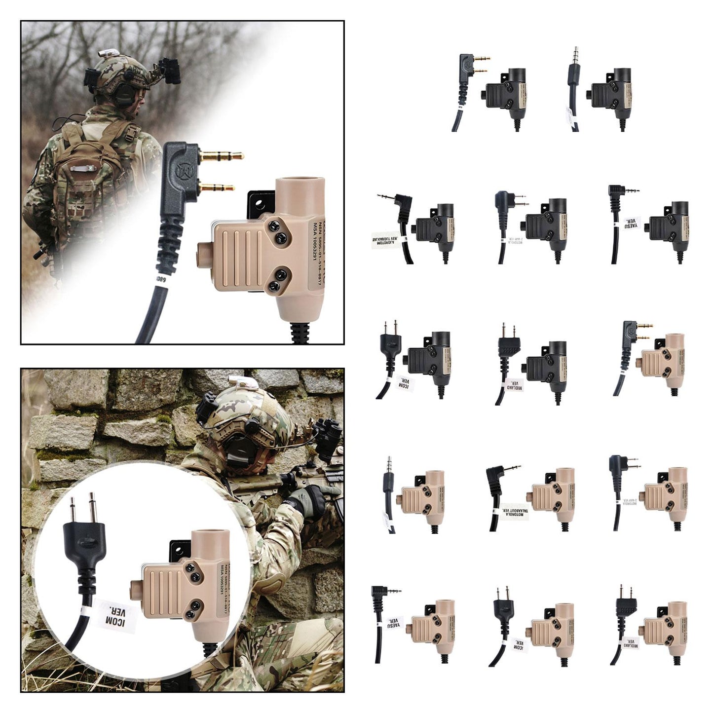 U94 PTT Headset Adapter High Performance Parts for Kenwood Interface Black