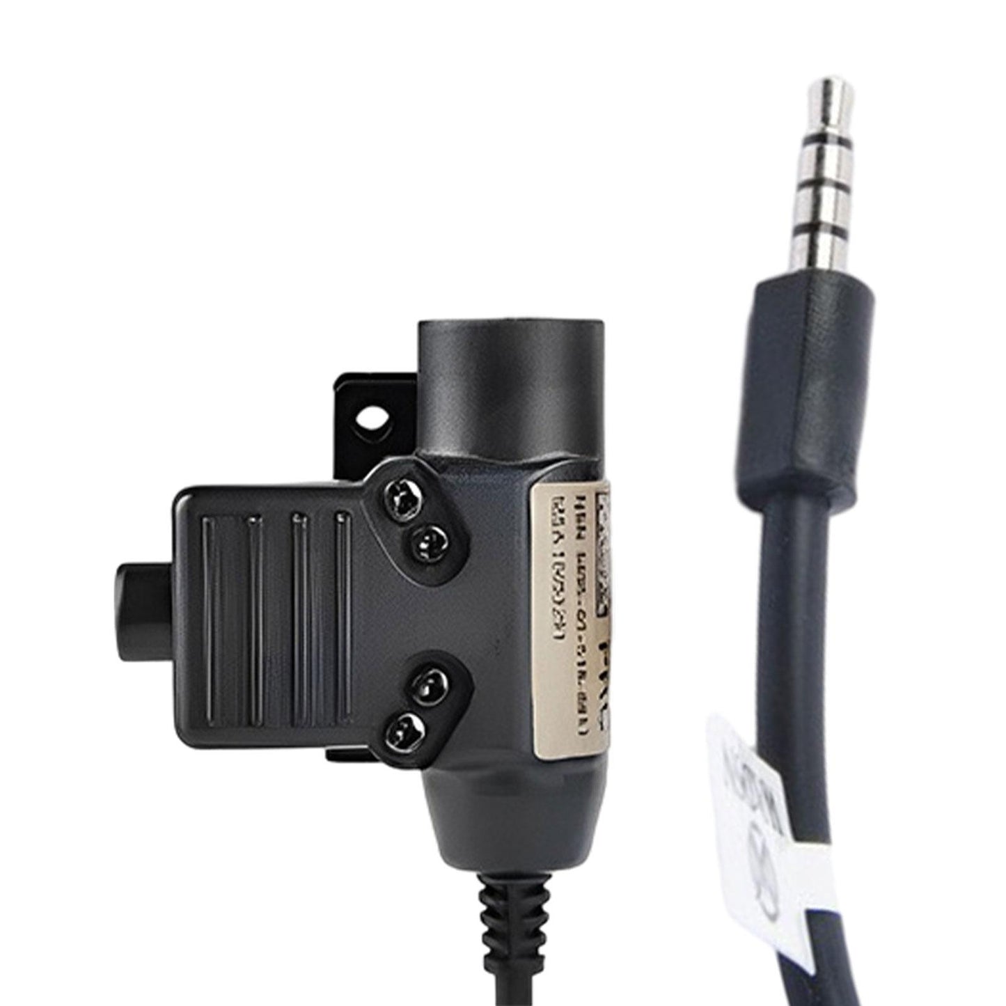 U94 PTT Headset Adapter Durable Replaces for PH 3.5mm Mobile Phone Interface Black