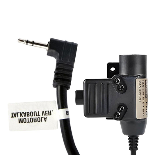 U94 PTT Headset Adapter High Performance U94 PTT Cable Plug for Motorola M1 Black