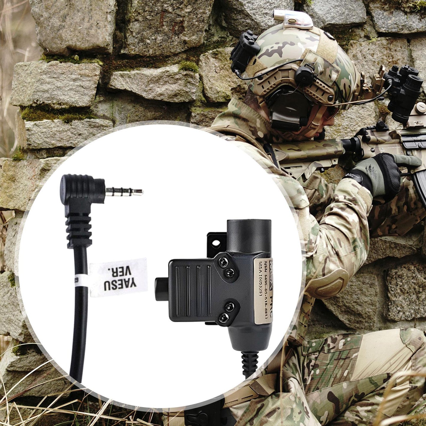 U94 PTT Adapter High Performance Parts for Yaesu Single Plug Black