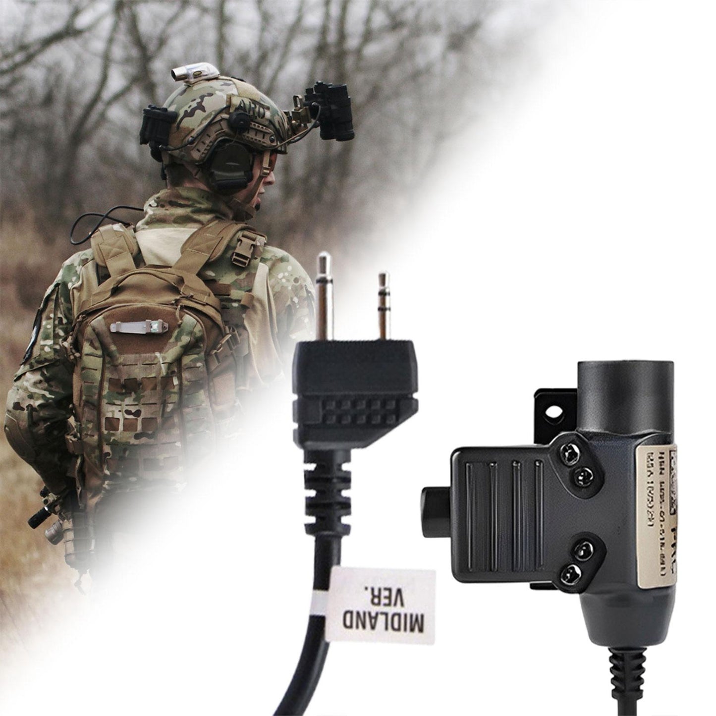 U94 PTT Adapter High Performance Parts for Midland Double Plug Black