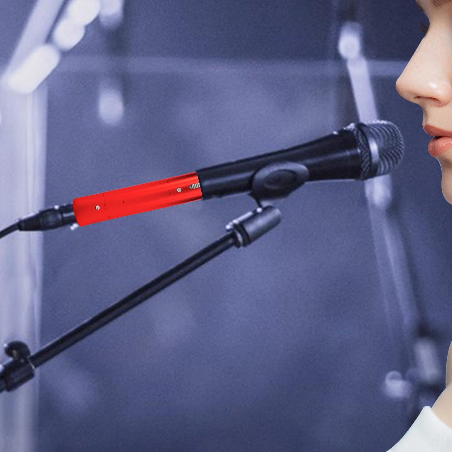 Dynamic Microphone Amplifier Low Noise for Recording Singing red