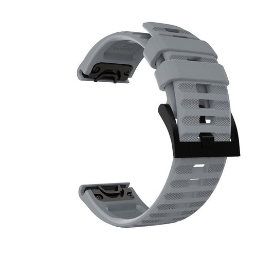 For Garmin Fenix 7/6 Sapphire GPS/6 Pro GPS/6 GPS/5 Plus/5 Silicone Smart Watch Band Adjustable Wrist Strap - Grey