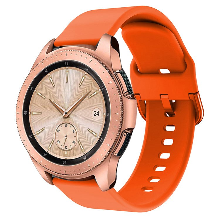 20mm Silicone Watchband Strap for Samsung Galaxy Watch 42mm, Solid Color Adjustable Watch Wrist Band - Orange