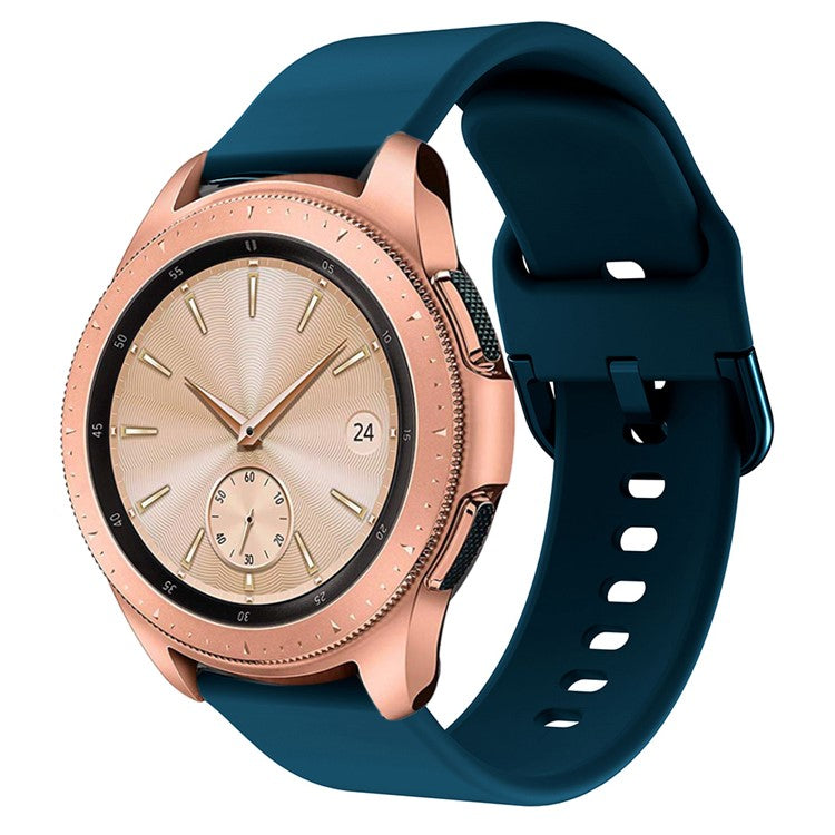20mm Silicone Watchband Strap for Samsung Galaxy Watch 42mm, Solid Color Adjustable Watch Wrist Band - Dark Blue