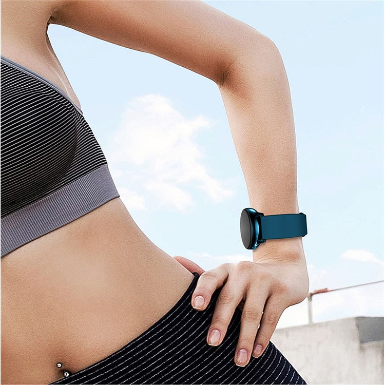 20mm Silicone Watchband Strap for Samsung Galaxy Watch 42mm, Solid Color Adjustable Watch Wrist Band - Dark Blue