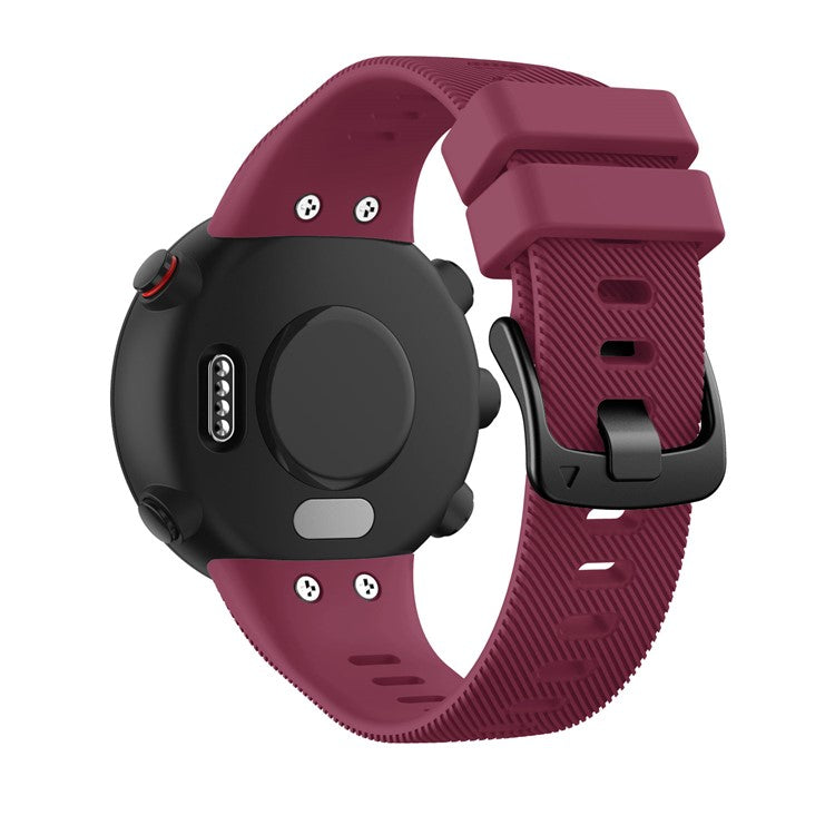 Silicone Watch Band Strap Black Buckle for Garmin Forerunner 45 - Wine Red