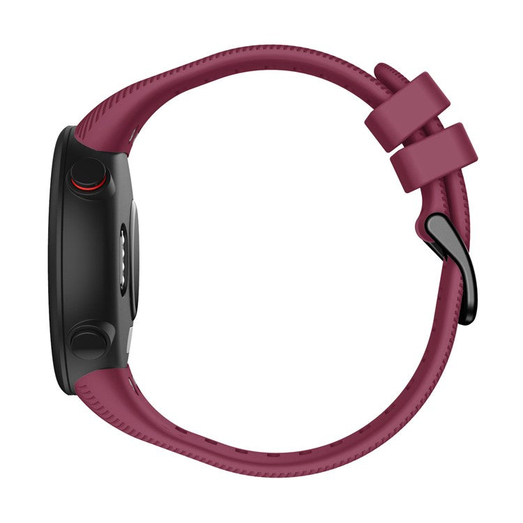 Silicone Watch Band Strap Black Buckle for Garmin Forerunner 45 - Wine Red
