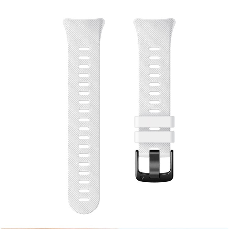 Silicone Wrist Strap with Black Buckle for Garmin Forerunner 45S - White