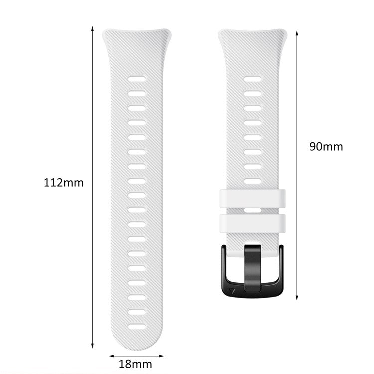 Silicone Wrist Strap with Black Buckle for Garmin Forerunner 45S - White