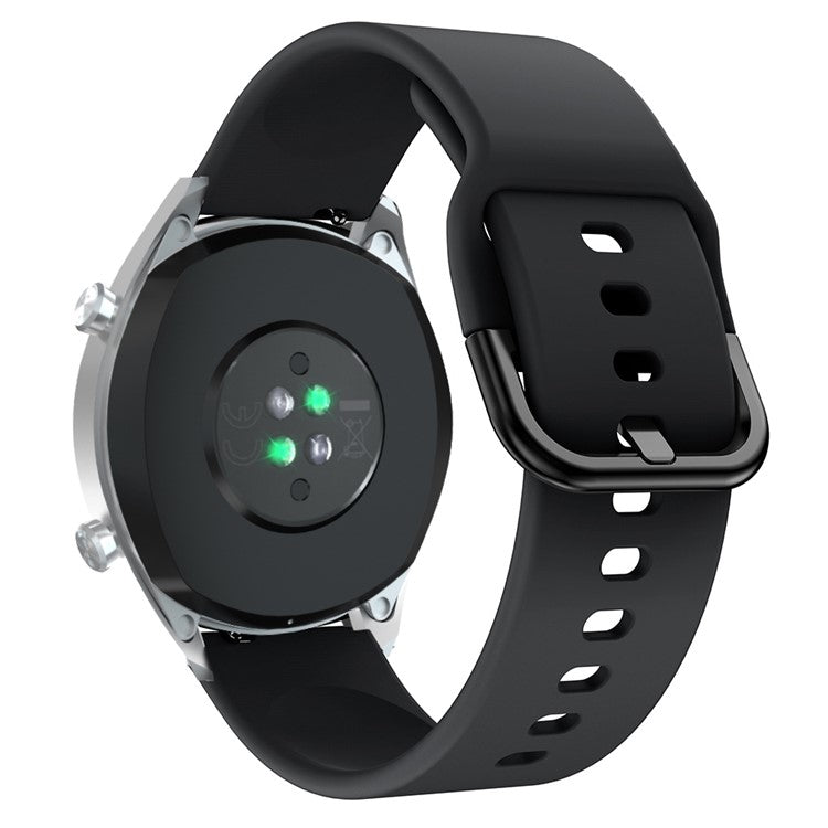 22mm Soft Silicone Smart Watch Band Adjutable Wrist Strap for Huawei Watch GT / Watch GT2 / Watch Active / Watch Buds - Black