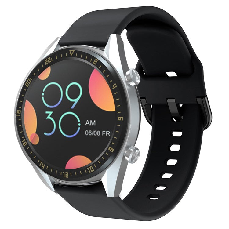 22mm Soft Silicone Smart Watch Band Adjutable Wrist Strap for Huawei Watch GT / Watch GT2 / Watch Active / Watch Buds - Black