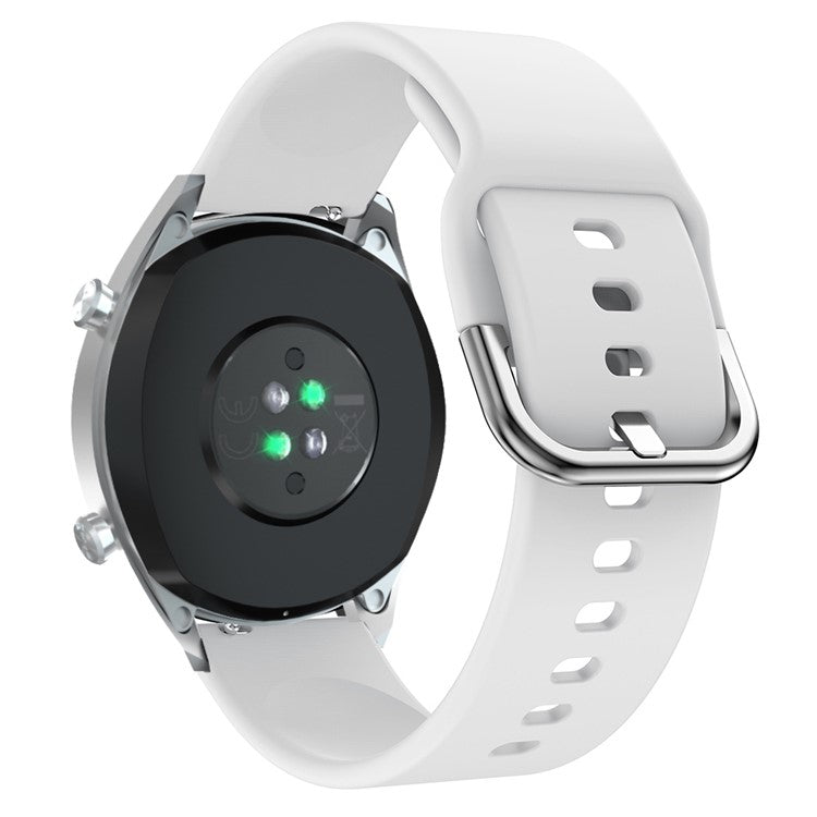 22mm Soft Silicone Smart Watch Band Adjutable Wrist Strap for Huawei Watch GT / Watch GT2 / Watch Active / Watch Buds - White