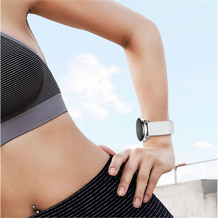 22mm Soft Silicone Smart Watch Band Adjutable Wrist Strap for Huawei Watch GT / Watch GT2 / Watch Active / Watch Buds - White