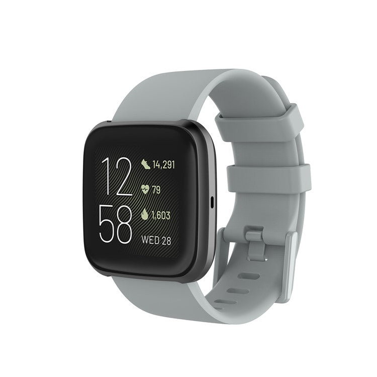 Silicone Watch Band Strap for Fitbit Versa 2/Versa Lite - Grey / Size: L