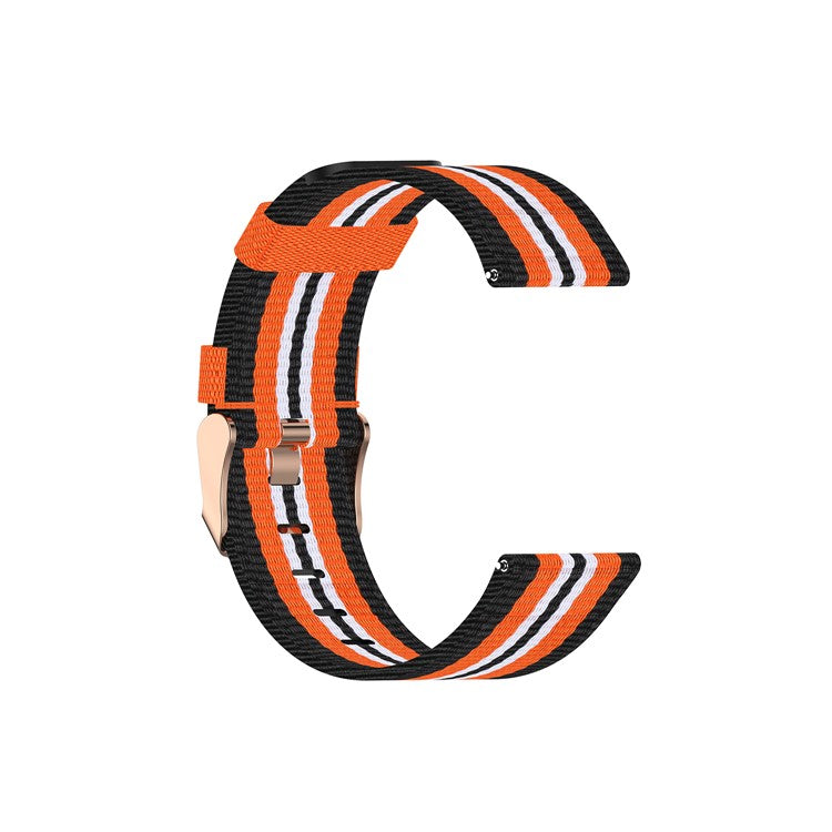 Nylon Braided Watch Band for Fitbit Versa 2/Versa Lite/Versa Blaze, Adjustable Wrist Strap Replacement - Black/Orange