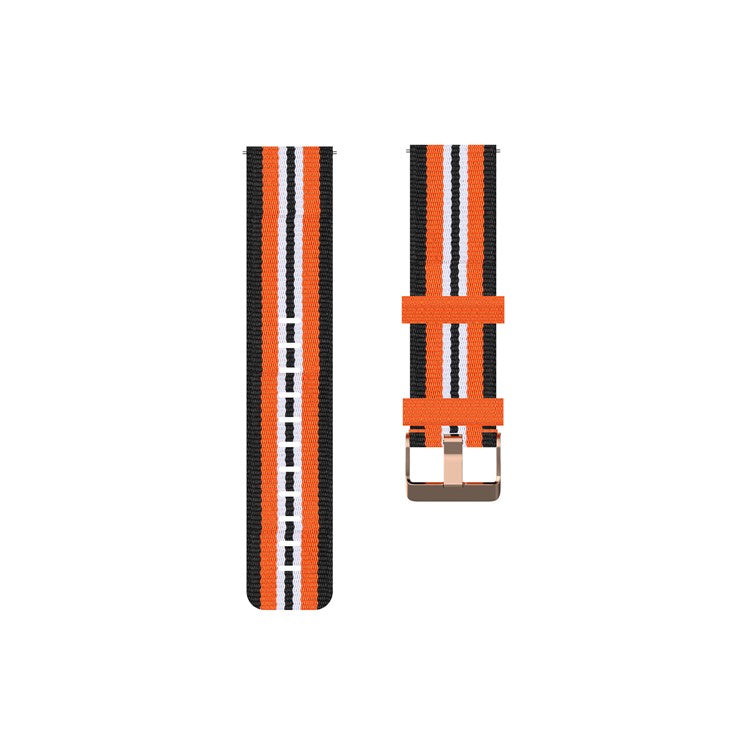 Nylon Braided Watch Band for Fitbit Versa 2/Versa Lite/Versa Blaze, Adjustable Wrist Strap Replacement - Black/Orange