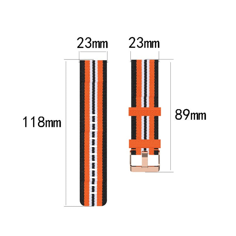 Nylon Braided Watch Band for Fitbit Versa 2/Versa Lite/Versa Blaze, Adjustable Wrist Strap Replacement - Black/Orange