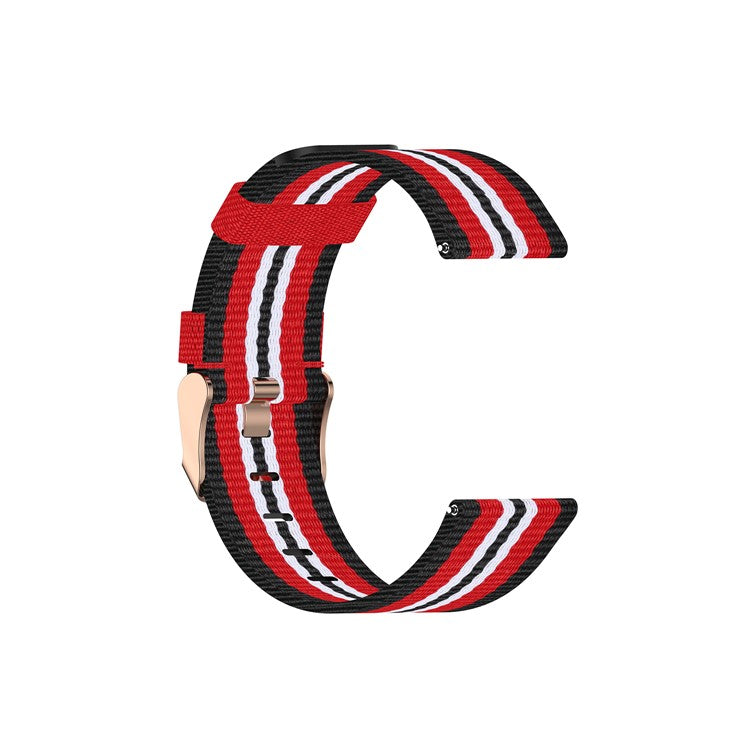 Nylon Braided Watch Band for Fitbit Versa 2/Versa Lite/Versa Blaze, Adjustable Wrist Strap Replacement - Black/Red