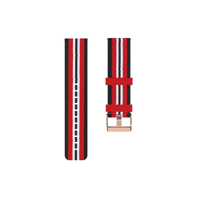 Nylon Braided Watch Band for Fitbit Versa 2/Versa Lite/Versa Blaze, Adjustable Wrist Strap Replacement - Black/Red