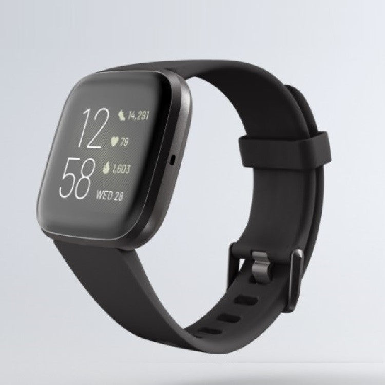Silicone Smart Watch Replacement Strap [Large Size] for Fitbit Versa / Versa 2 - Black