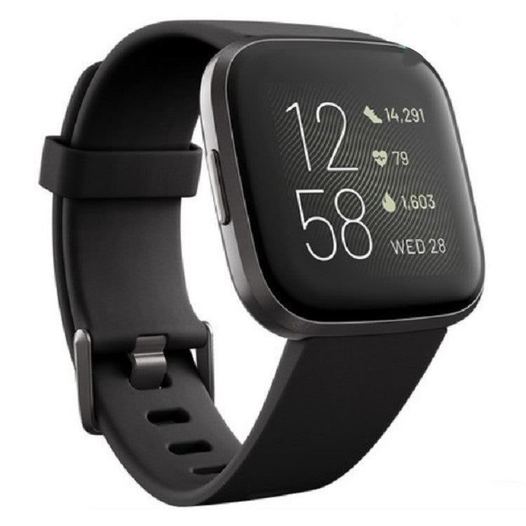 Silicone Smart Watch Replacement Strap [Large Size] for Fitbit Versa / Versa 2 - Black