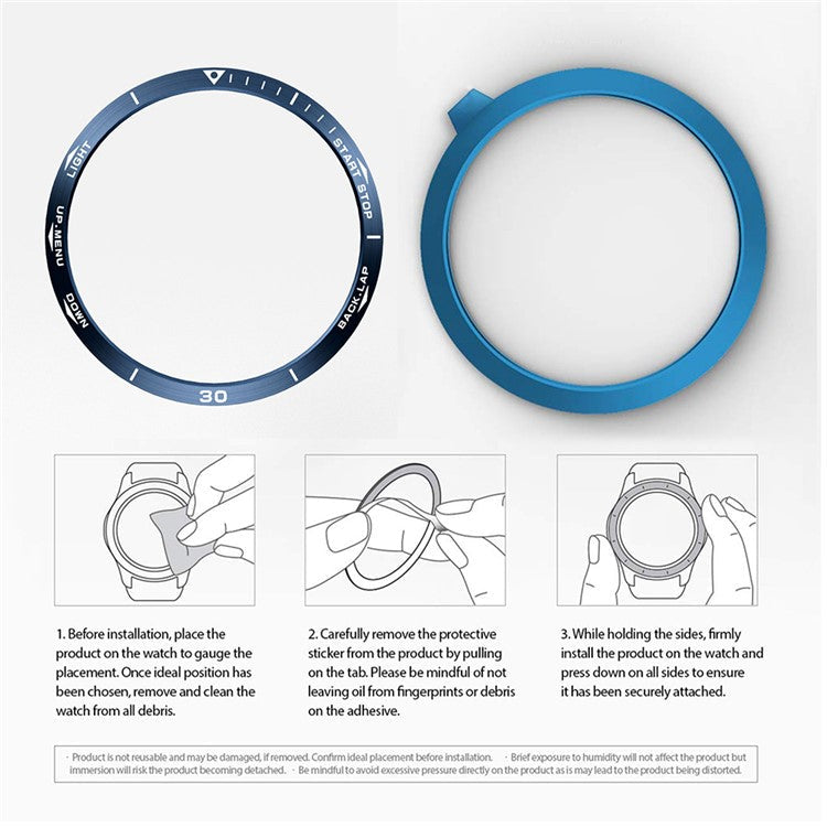 Stainless Steel Watch Bezel (Type A) Replacement for Garmin Fenix 5 - Blue/White