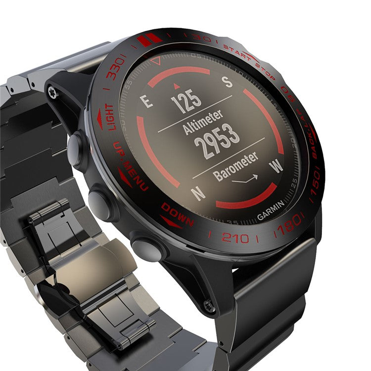 Stainless Steel Watch Bezel (Type B) for Garmin Fenix 5X/5x Plus - Black/Red