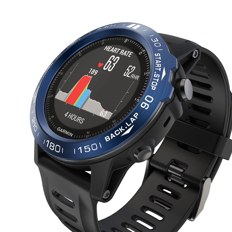 Watch Bezel Ring Stainless Steel Adhesive Cover (B Type) for Garmin Fenix 3/Fenix 3 HR - Blue Background / White Characters