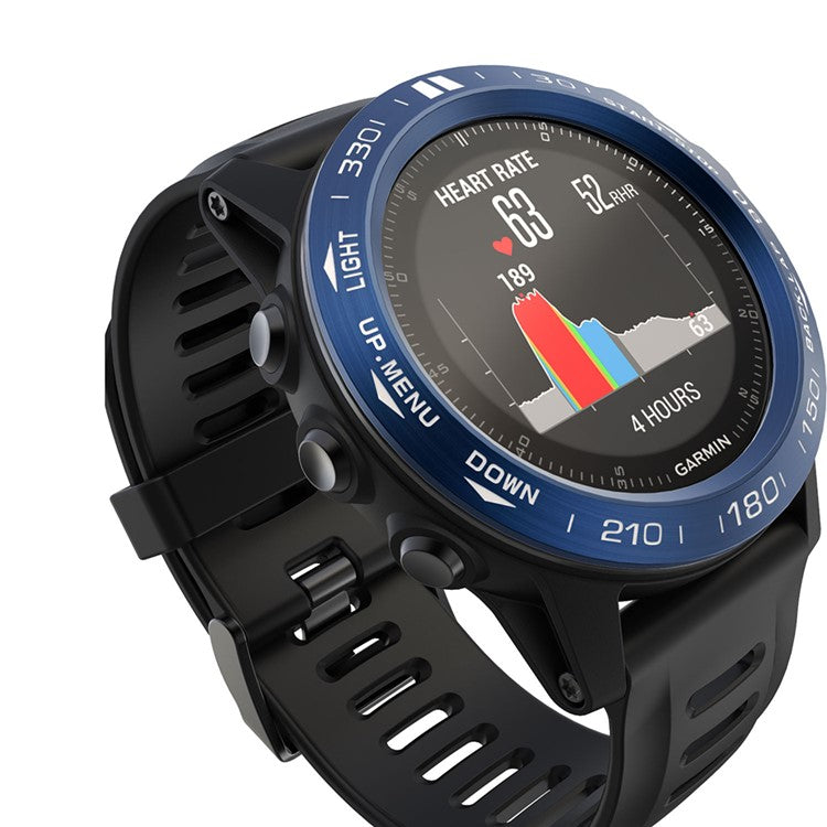 Watch Bezel Ring Stainless Steel Adhesive Cover (B Type) for Garmin Fenix 3/Fenix 3 HR - Blue Background / White Characters