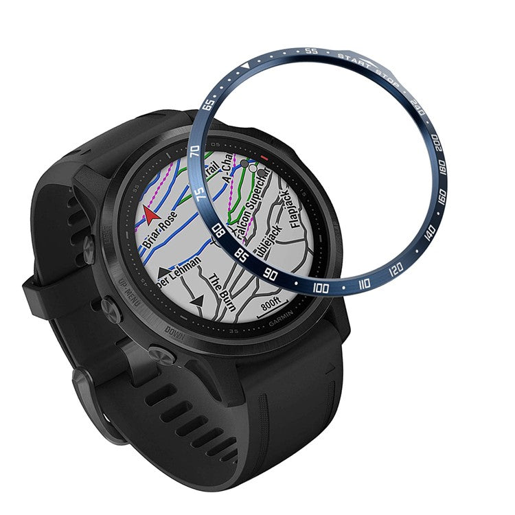 Numbers Pattern Stainless Steel Watch Bezel (Type A) for Garmin Fenix 6S/6s Pro/6s Sapphire - Blue/White