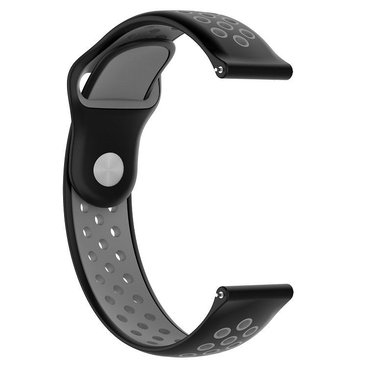 20mm Two-color Silicone Wrist Strap for Garmin Venu/Polar Pacer Pro - Black / Light Grey