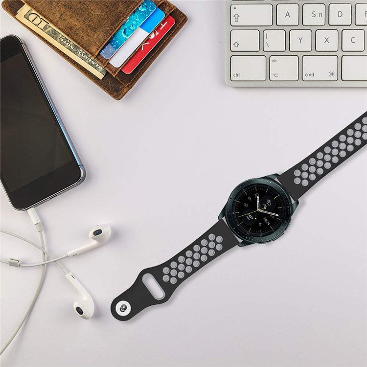 20mm Two-color Silicone Wrist Strap for Garmin Venu/Polar Pacer Pro - Black / Light Grey